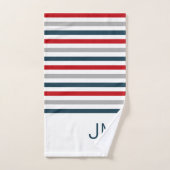 Kleurrijke horizontale marinestrepen bad handdoek (Handdoek)