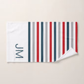 Kleurrijke horizontale marinestrepen bad handdoek (Handdoek)