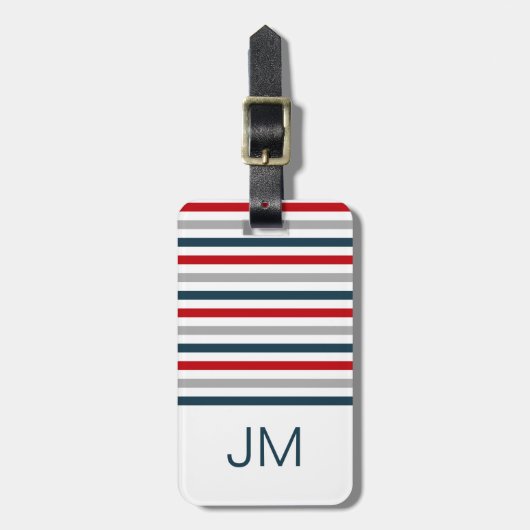 Kleurrijke horizontale marinestrepen bagagelabel (Voorkant verticaal)