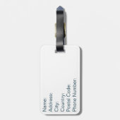 Kleurrijke horizontale marinestrepen bagagelabel (Achterkant verticaal)