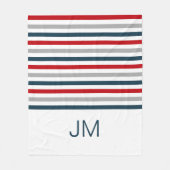 Kleurrijke horizontale marinestrepen fleece deken (Voorkant)