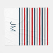 Kleurrijke horizontale marinestrepen fleece deken (Voorkant (Horizontaal))