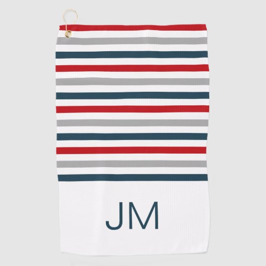 Kleurrijke horizontale marinestrepen golfhanddoek (Voorkant)