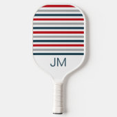 Kleurrijke horizontale marinestrepen pickleball paddle (Achterkant)