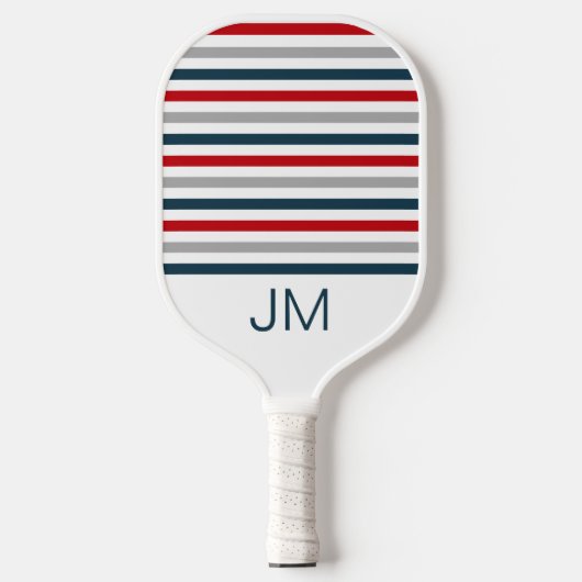 Kleurrijke horizontale marinestrepen pickleball paddle (Voorkant)
