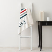 Kleurrijke horizontale marinestrepen sherpa deken (In situ)