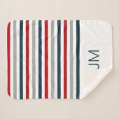 Kleurrijke horizontale marinestrepen sherpa deken (Voorkant (horizontaal))