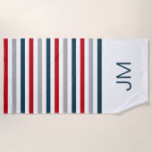 Kleurrijke horizontale marinestrepen strandlaken (Voorkant)