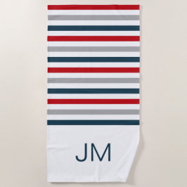 Kleurrijke horizontale marinestrepen strandlaken