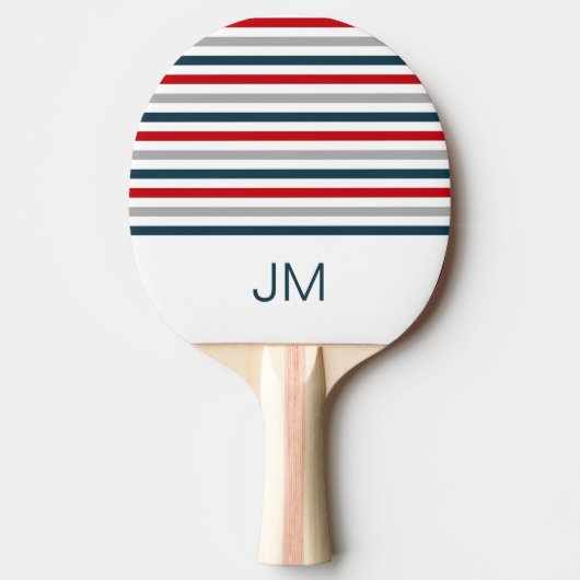 Kleurrijke horizontale marinestrepen tafeltennisbatje (Voorkant)