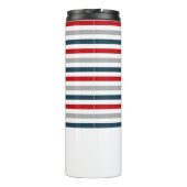 Kleurrijke horizontale marinestrepen thermosbeker (Achterkant)