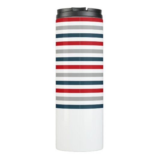 Kleurrijke horizontale marinestrepen thermosbeker (Achterkant)