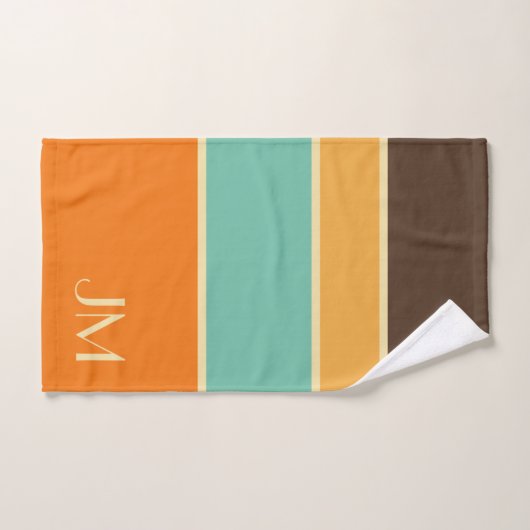 Kleurrijke horizontale retro stijllijnen bad handdoek (Handdoek)