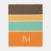 Kleurrijke horizontale retro stijllijnen fleece deken (Voorkant)