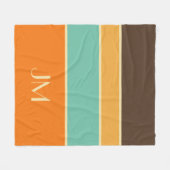 Kleurrijke horizontale retro stijllijnen fleece deken (Voorkant (Horizontaal))