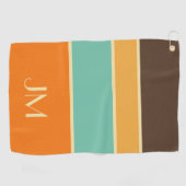 Kleurrijke horizontale retro stijllijnen golfhanddoek (Horizontaal)
