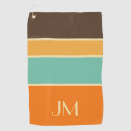 Kleurrijke horizontale retro stijllijnen golfhanddoek