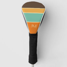 Kleurrijke horizontale retro stijllijnen golfheadcover