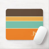 Kleurrijke horizontale retro stijllijnen muismat (Met muis)