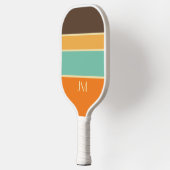 Kleurrijke horizontale retro stijllijnen pickleball paddle (Links)