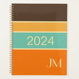 Kleurrijke horizontale retro stijllijnen planner