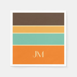 Kleurrijke horizontale retro stijllijnen servet