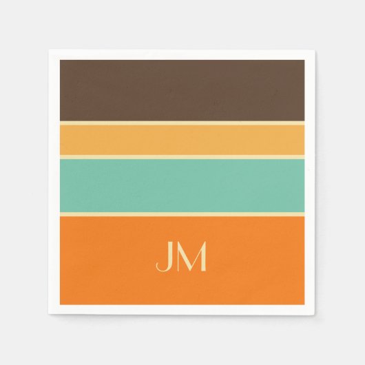 Kleurrijke horizontale retro stijllijnen servet (Voorkant)