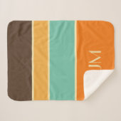 Kleurrijke horizontale retro stijllijnen sherpa deken (Voorkant (horizontaal))