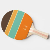 Kleurrijke horizontale retro stijllijnen tafeltennisbatje (Zijkant)
