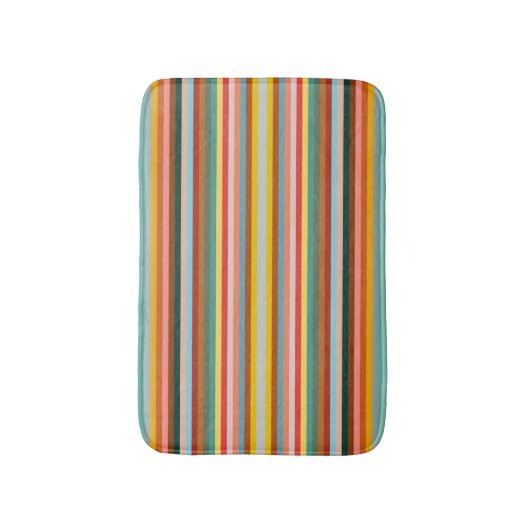 Kleurrijke horizontale retrostrepen badmat (Voorkant Verticaal)