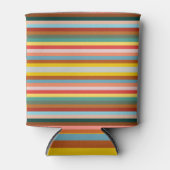 Kleurrijke horizontale retrostrepen blikjeskoeler (Voorkant)