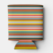 Kleurrijke horizontale retrostrepen blikjeskoeler (Achterkant)