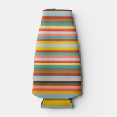 Kleurrijke horizontale retrostrepen flesjeskoeler (Voorkant)