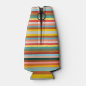 Kleurrijke horizontale retrostrepen flesjeskoeler (Achterkant)