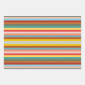 Kleurrijke horizontale retrostrepen inpakpapier vel (Voorkant 2)