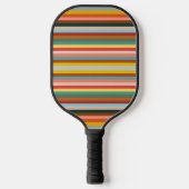 Kleurrijke horizontale retrostrepen pickleball paddle (Voorkant)