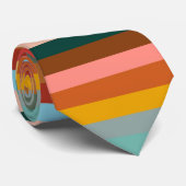 Kleurrijke horizontale retrostrepen stropdas (Opgerold)