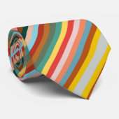 Kleurrijke horizontale retrostrepen stropdas (Opgerold)