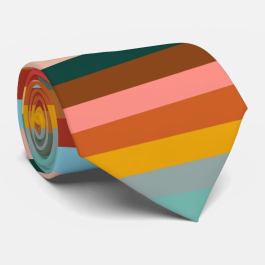Kleurrijke horizontale retrostrepen stropdas (Opgerold)