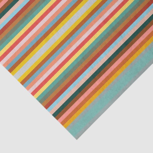 Kleurrijke horizontale retrostrepen tissuepapier (Detail)