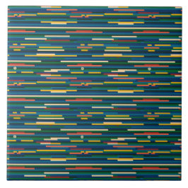 Kleurrijke Horizontale Strepen Abstracte Kunst Tegeltje
