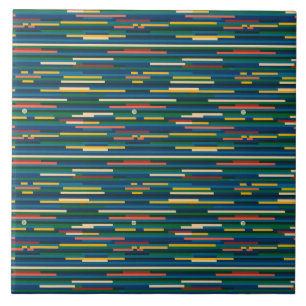 Kleurrijke Horizontale Strepen Abstracte Kunst Tegeltje