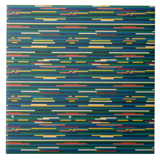 Kleurrijke Horizontale Strepen Abstracte Kunst Tegeltje (Voorkant)