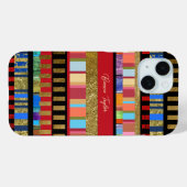 Kleurrijke horizontale strepen Girly Modern Case-Mate iPhone Case (Achterkant (horizontaal))