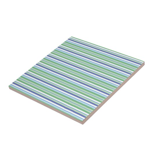 Kleurrijke horizontale strepen tegeltje (Zijkant)
