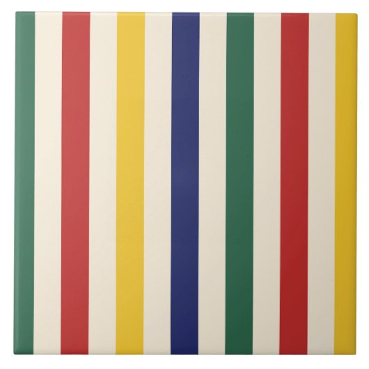 Kleurrijke horizontale strepen tegeltje (Voorkant)