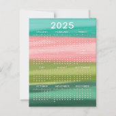 Kleurrijke horizontale Waterverf penseelstreken 20 Magnetische Uitnodiging (Voorkant)