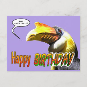 Kleurrijke Hornbill Verjaardag Briefkaart