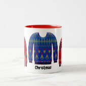 Kleurrijke Horrendele Kersttruien Tweekleurige Koffiemok (Center)