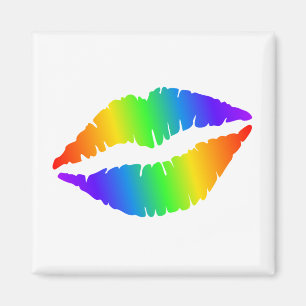 Kleurrijke hot-lips Square Magnet